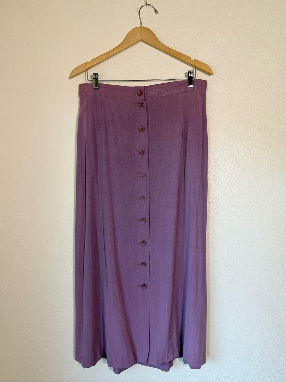 Ellen Figg Vintage 90s Purple Button-Front Maxi Skirt, Size 16